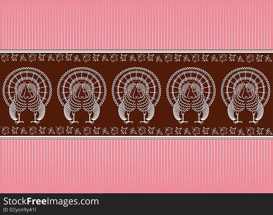 Thanksgiving pattern.Vector graphic turkey decor for design. Thanksgiving pattern.Vector graphic turkey decor for design