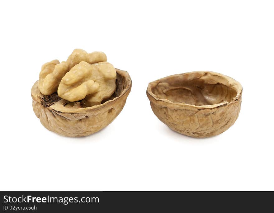 Walnut with clipping path isolated on white background