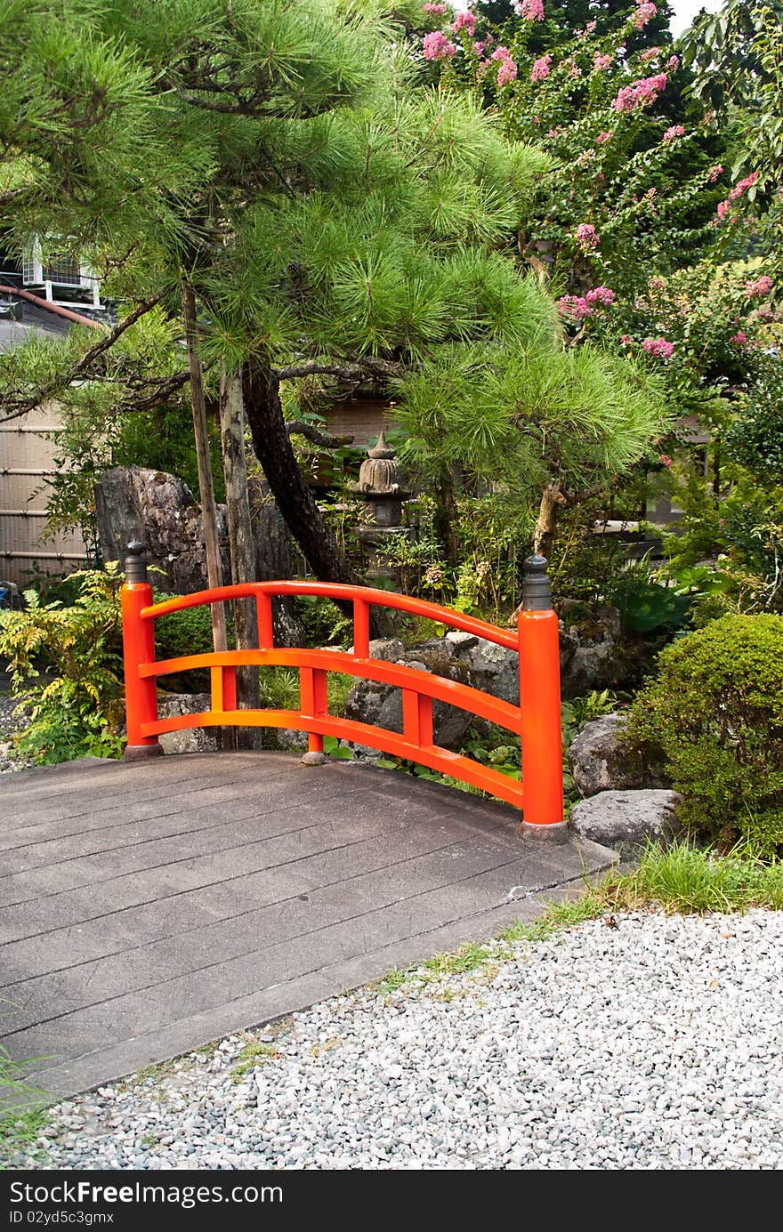 Red Japanese bridge