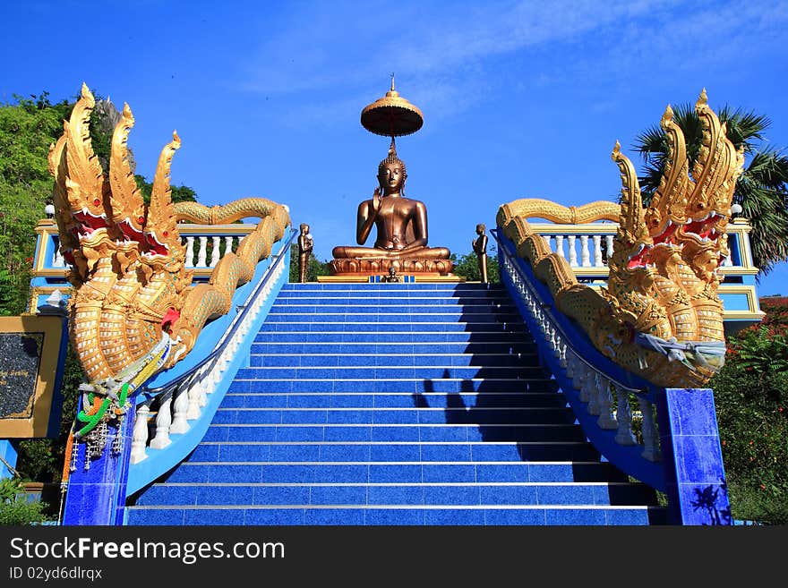 Dragon Buddha ladder in Huahin temple , Thailand ,