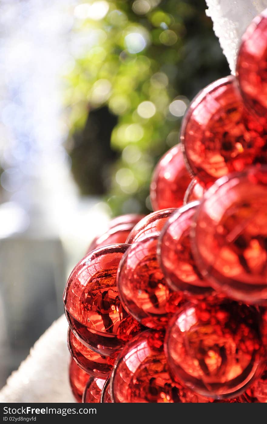 Christmas ball on abstract light background,Shallow Dof. Christmas ball on abstract light background,Shallow Dof