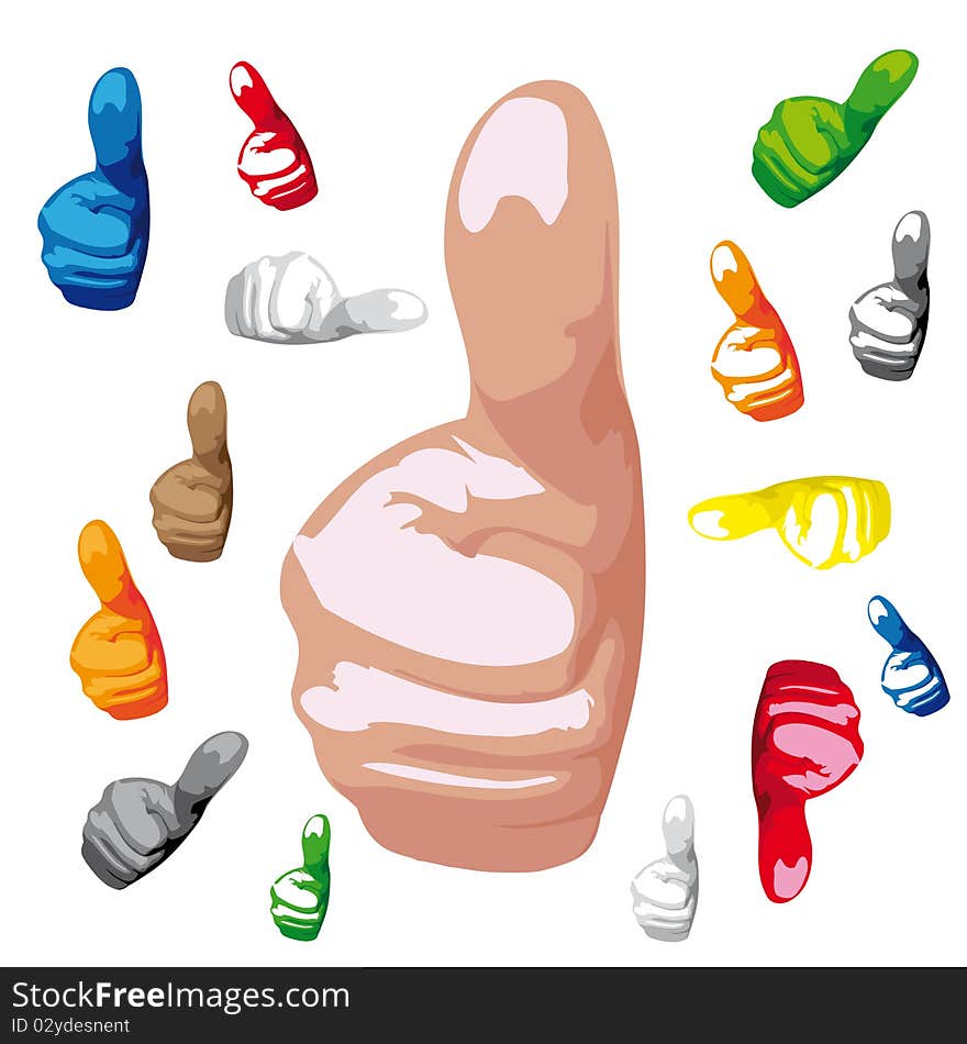 An illustration of hand doing thumbs up.