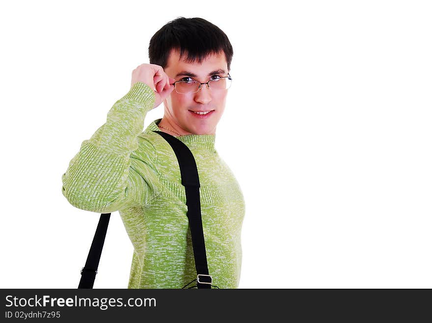 The young student isolated on a white background. The young student isolated on a white background.