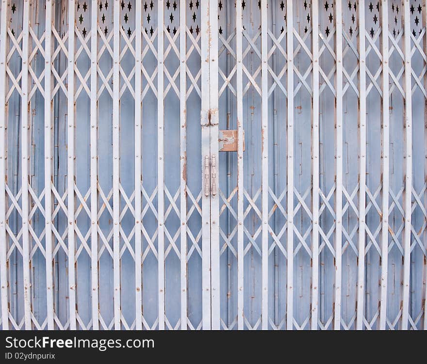 Old metallic locked door