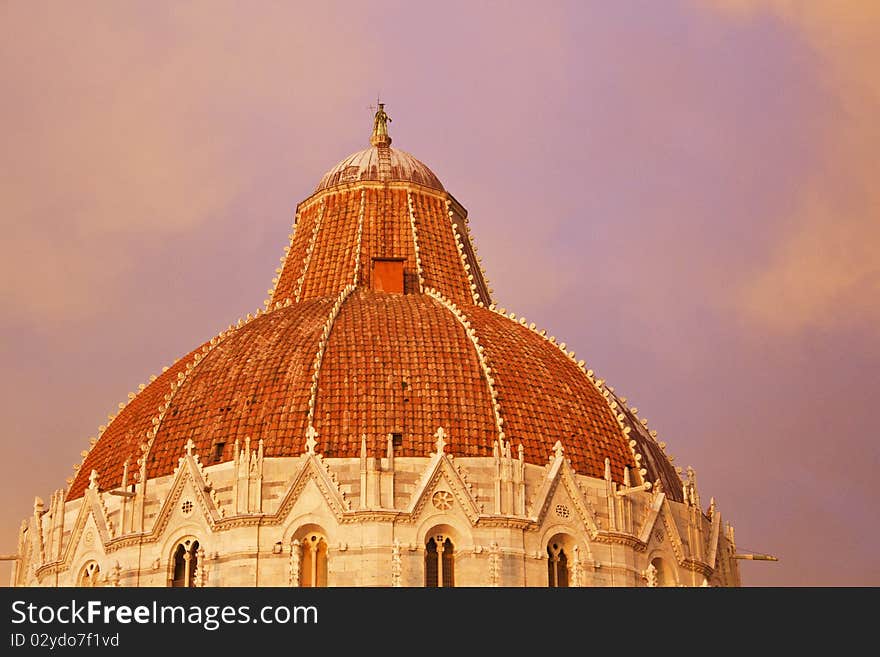 Sunset in Piazza dei Miracoli, Pisa