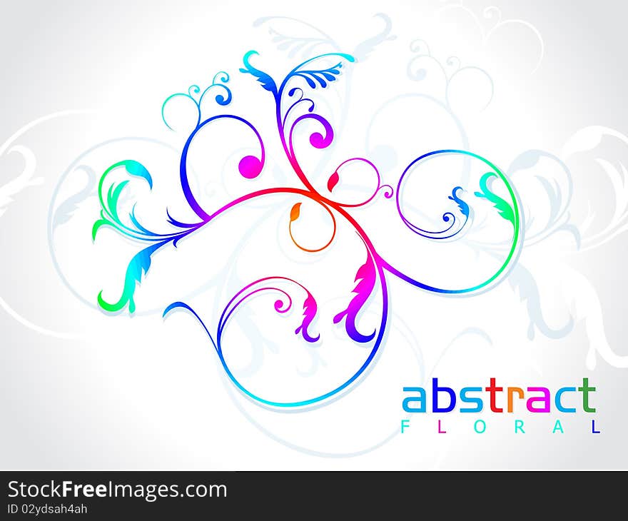 Abstract rainbow floral vector illustration