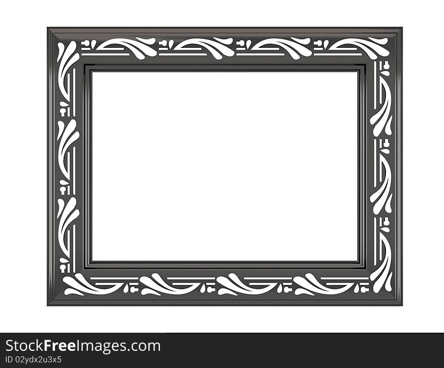 Antique Ornamented Picture Frame Isolated