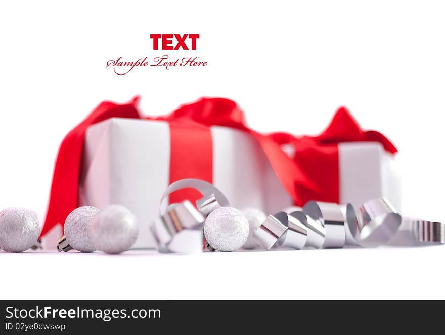 Christmas gift isolated on white