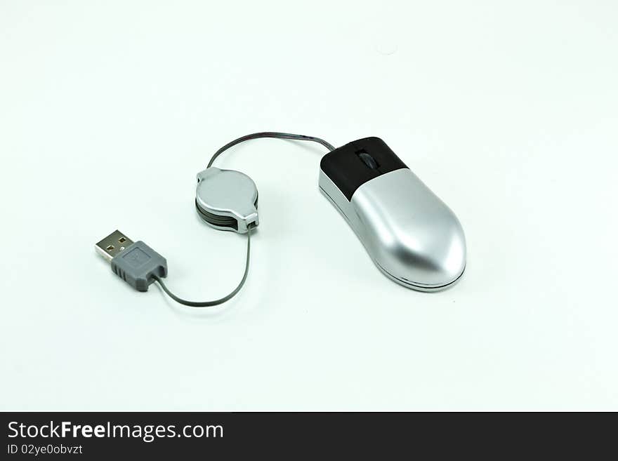 USB computer mouse on white background isolated