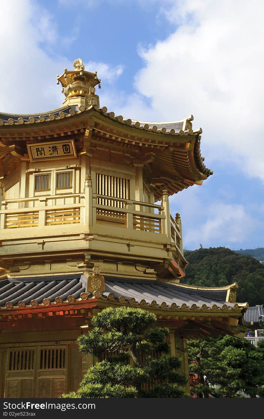 Golden Pavilion In Chinese Garden