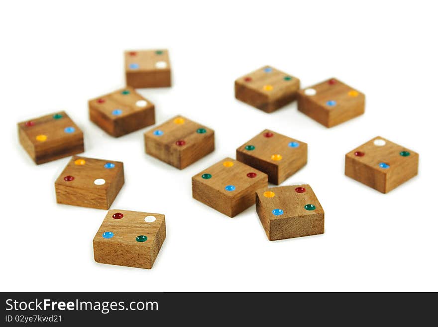 Wooden Square Figures Isolated