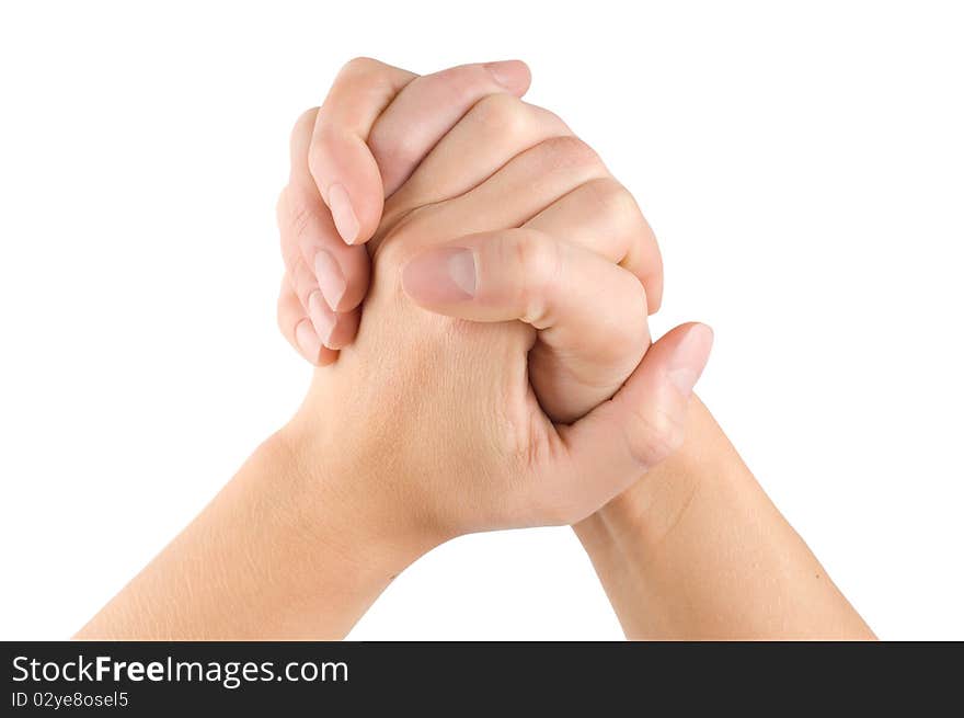 Hands isolated on white background. Hands isolated on white background