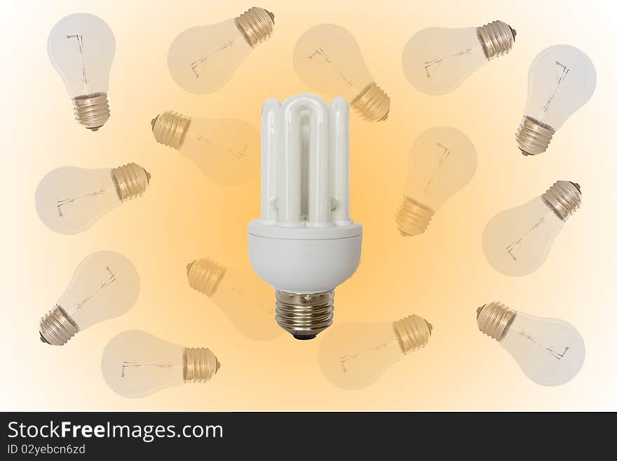 Energy - efficient a lamp and a lot of ordinary. Energy - efficient a lamp and a lot of ordinary