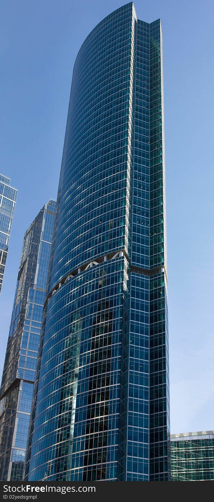 Highest office building against the backdrop of clear blue sky clear day