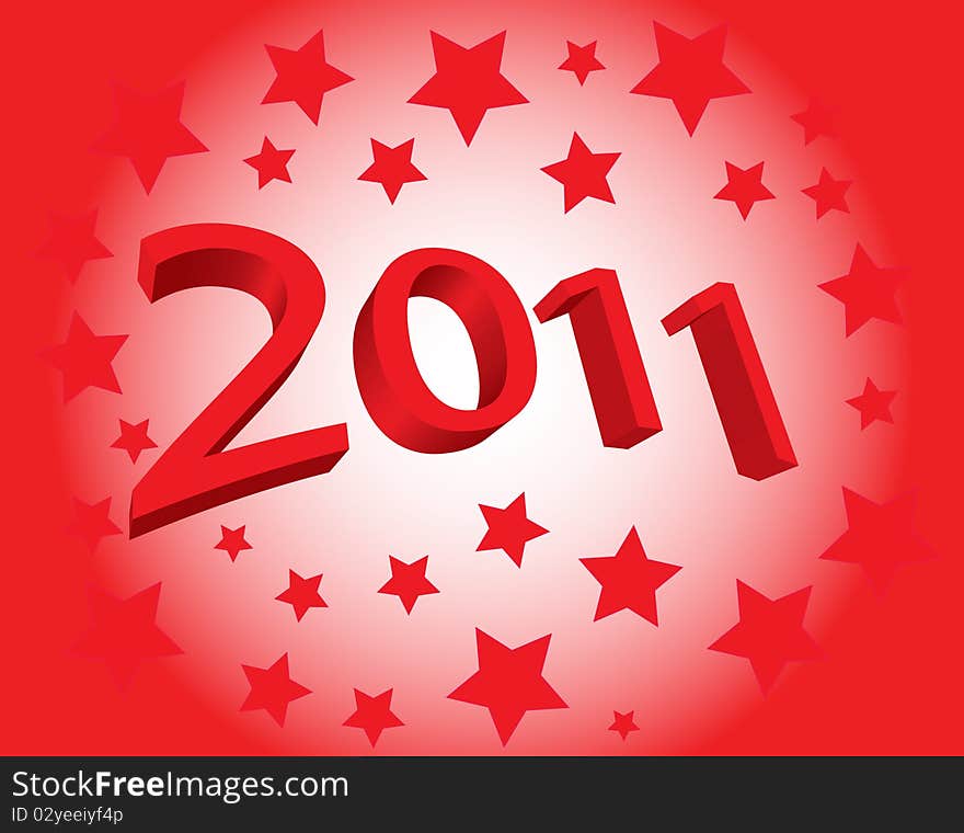 3D New Year 2011 Vector illustration