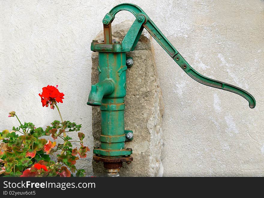 Old water pump running in Italy