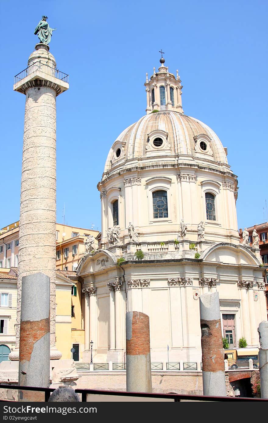 Traian column and Santa Maria di Loreto