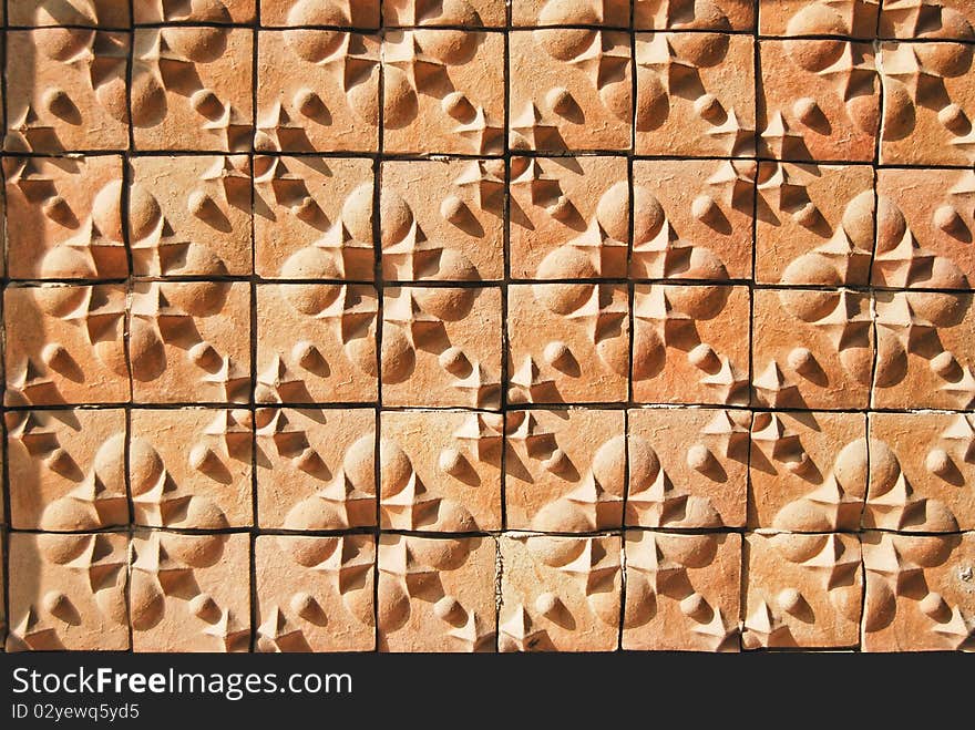 Asian Style Art Brick Wall Pattern