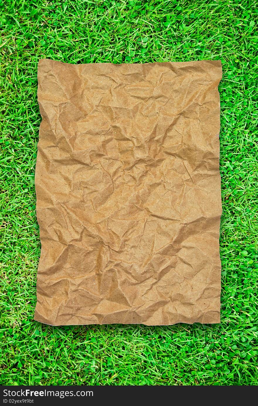 Crumpled brown recycle paper