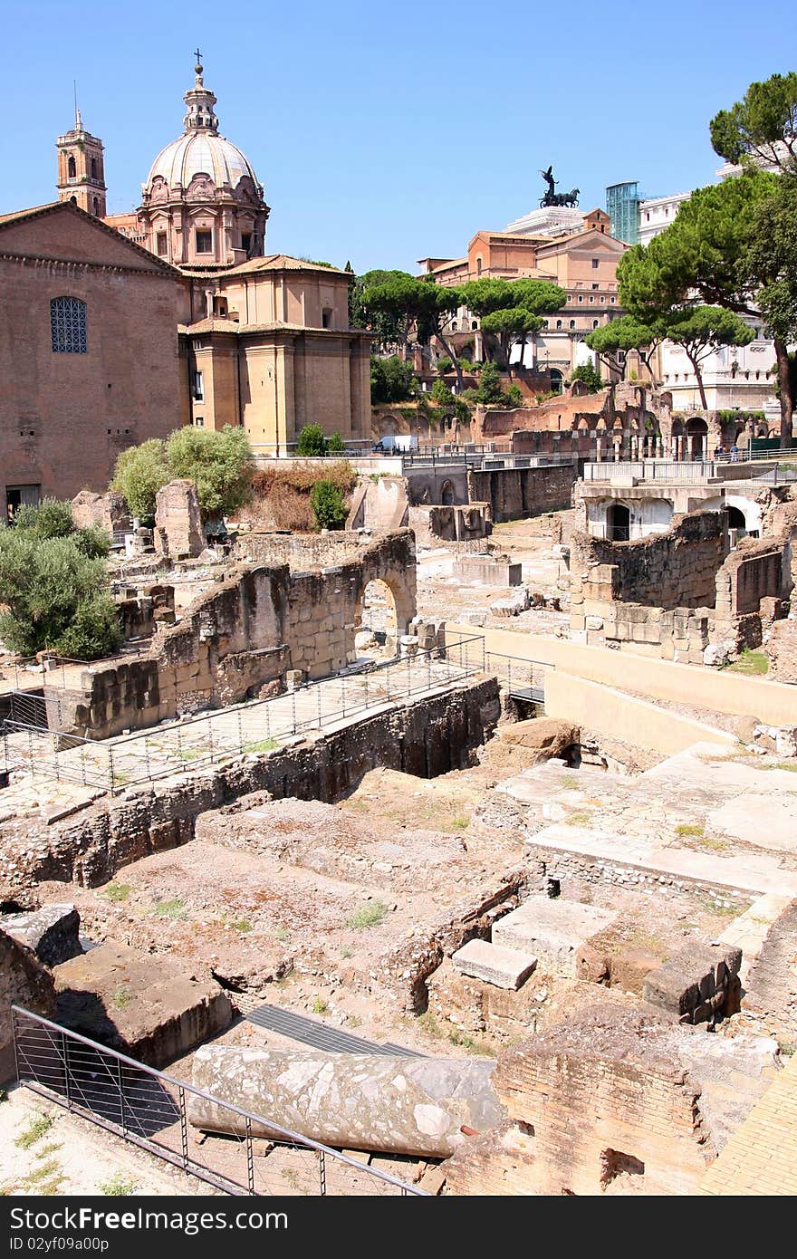 Ruins of the Roman Forum, in Rome, Italy