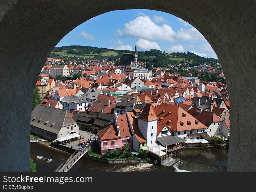 Photo of small Czech town. Photo of small Czech town.