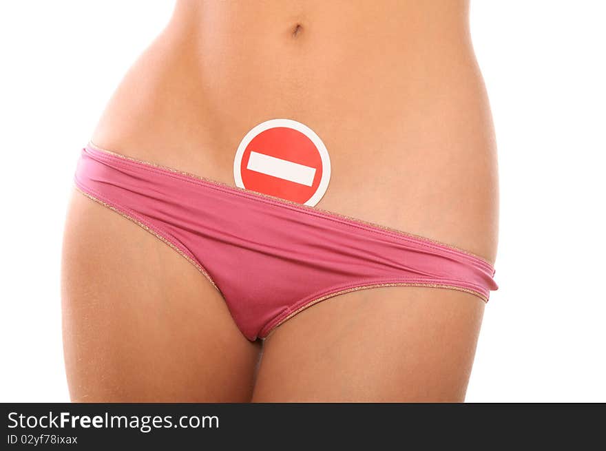 Prohibiting sign on female shorts