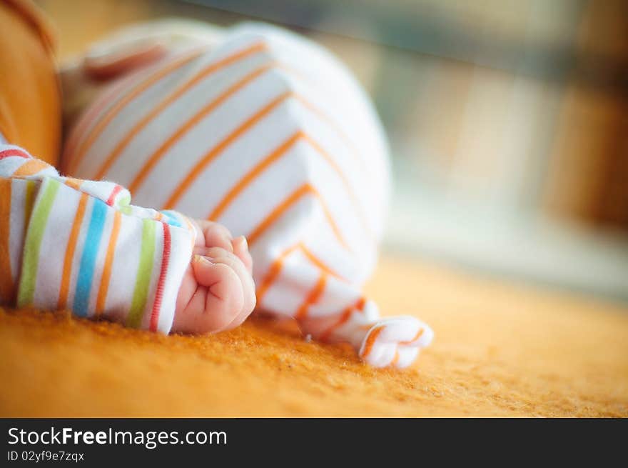 Little fingers. Hand newborn baby