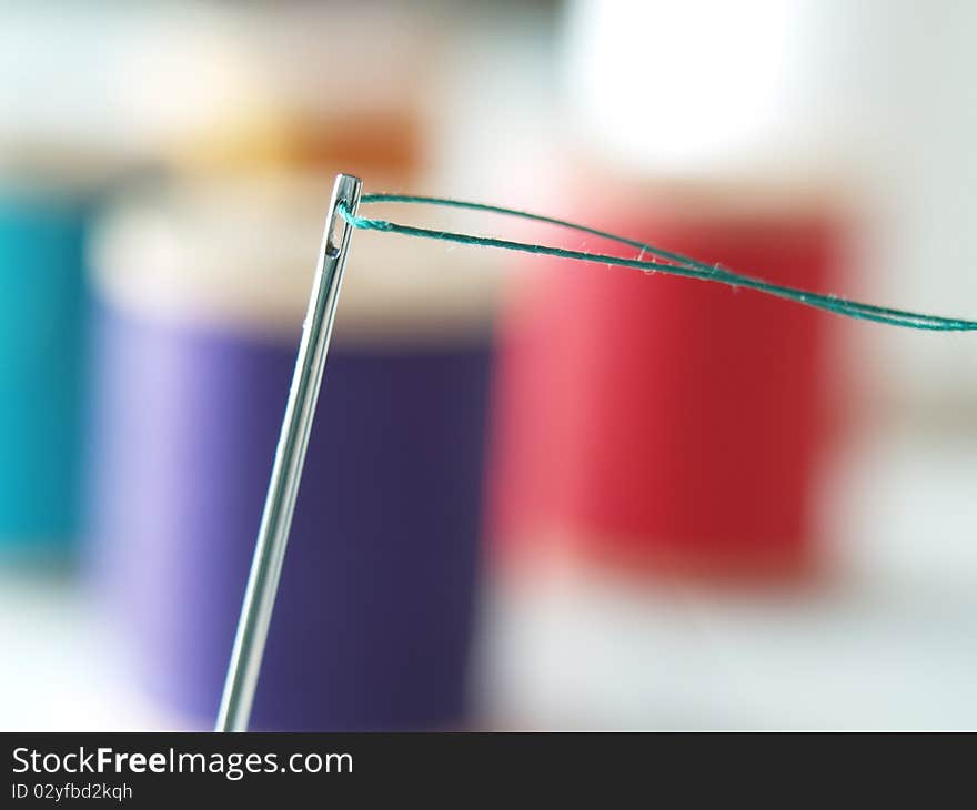 Needle with Green Thread