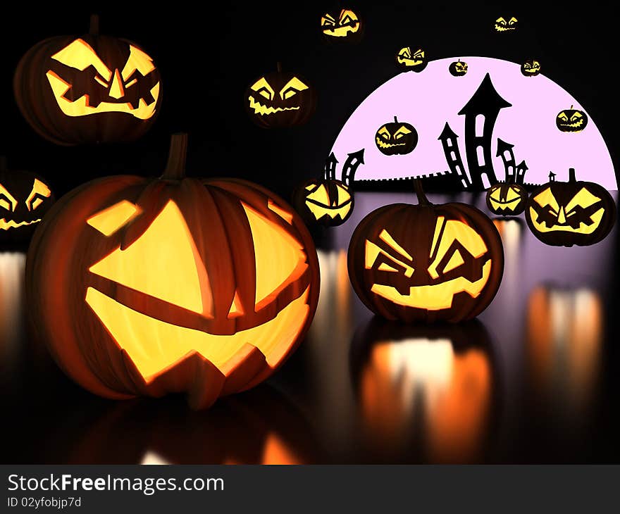 Scary, flying pumpkins for Halloween