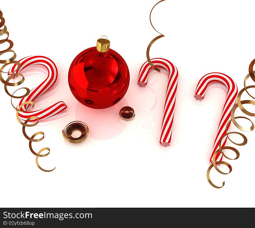 3d render New Year's celebration background