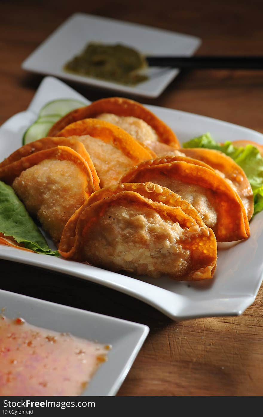 Crispy Fried Wanton In Golden Brown. Crispy Fried Wanton In Golden Brown