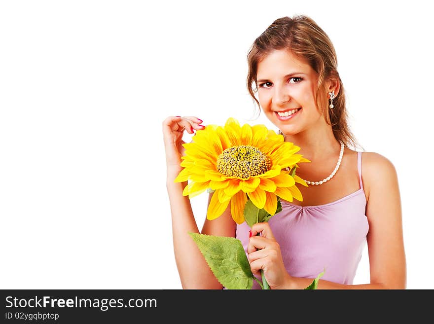 Charming young woman in dress