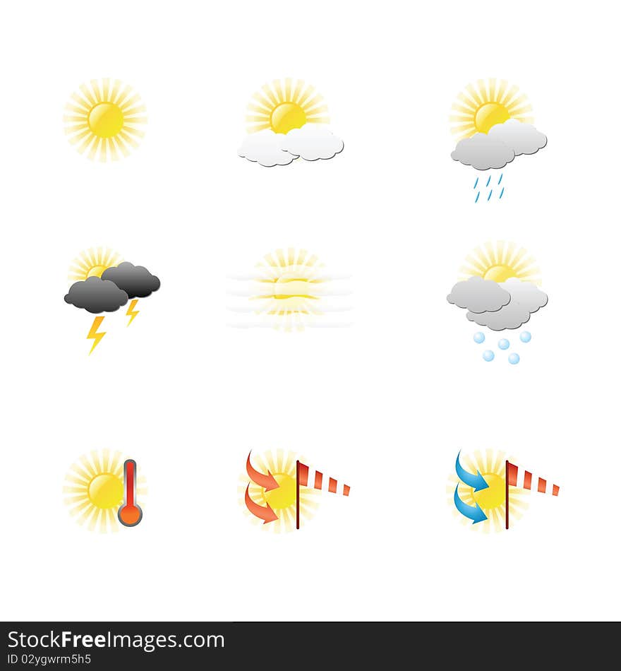 Weather icons on blank