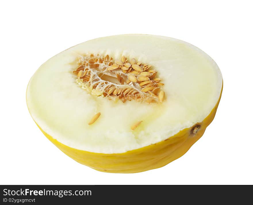 Yellow melon over white