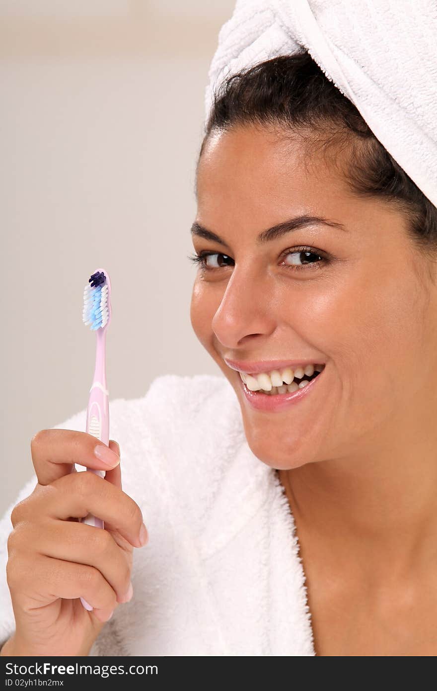 Woman With Toothbrush