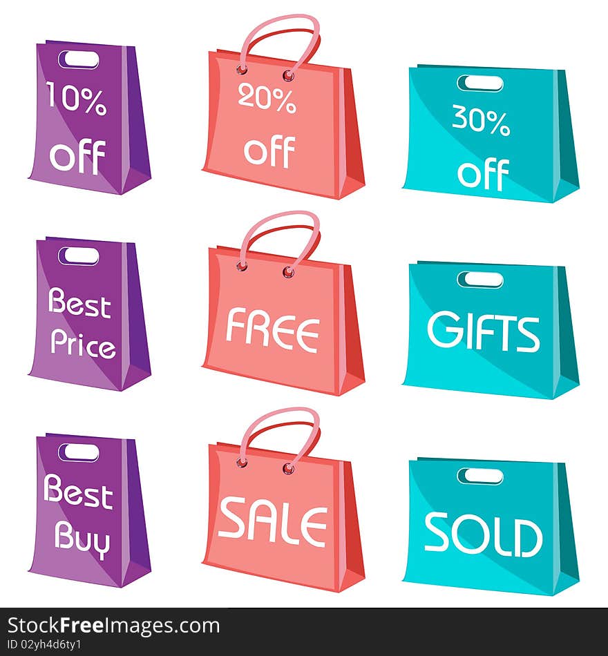 Set Of Shopping Bags With Tags