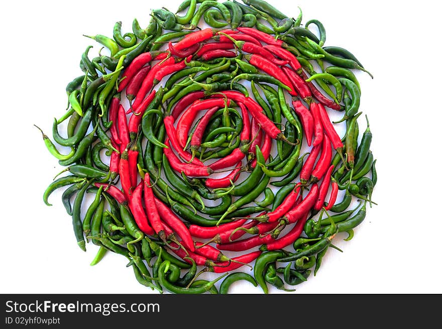 red and green  peppers