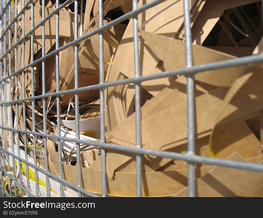 The Waste Paper Basket in front of a printing house warehouse