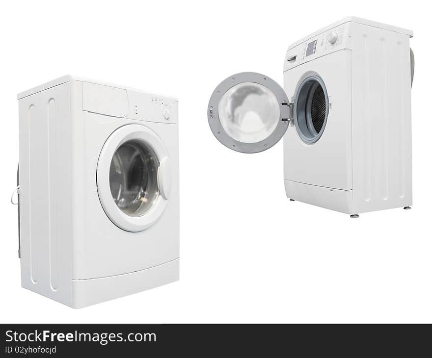 The image of washers under the white background