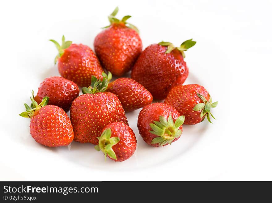 Strawberries On White