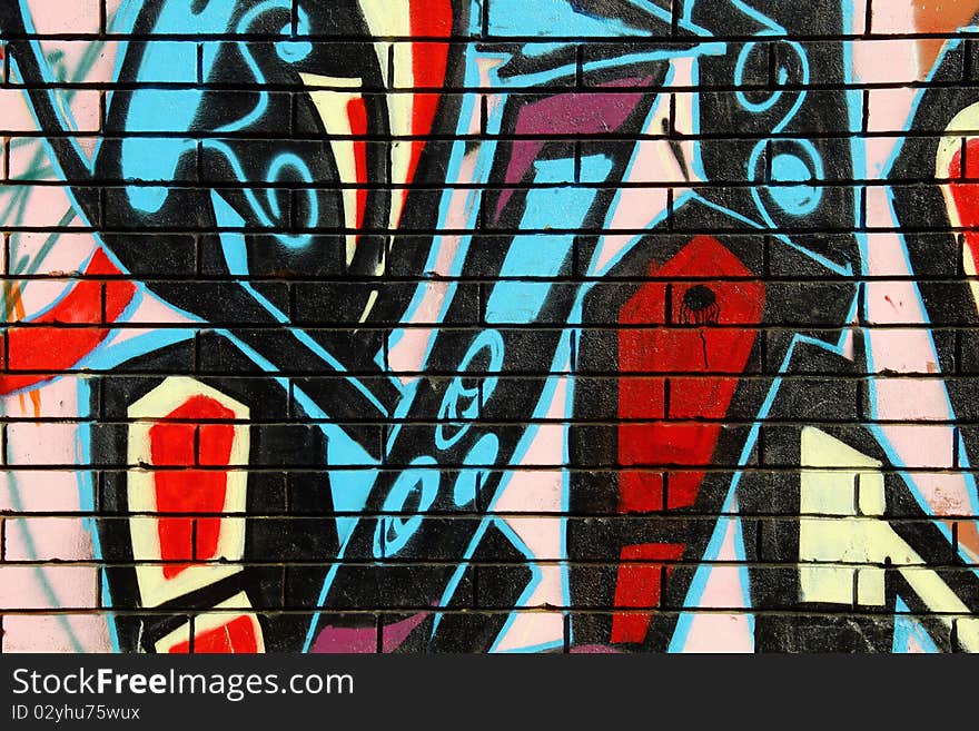 Bright graffiti is suitable for the background