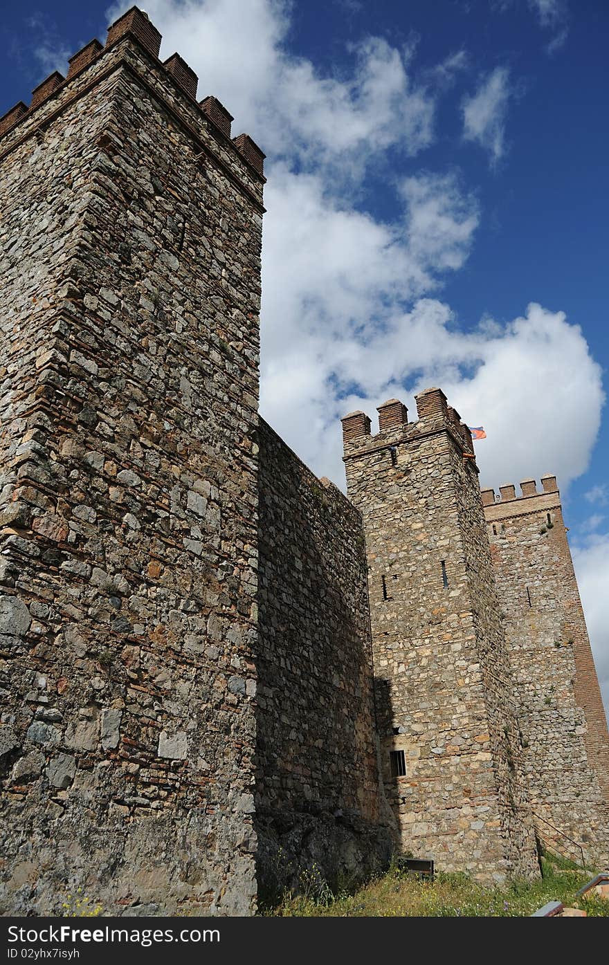 Medieval castle in Cortegana (Spain).