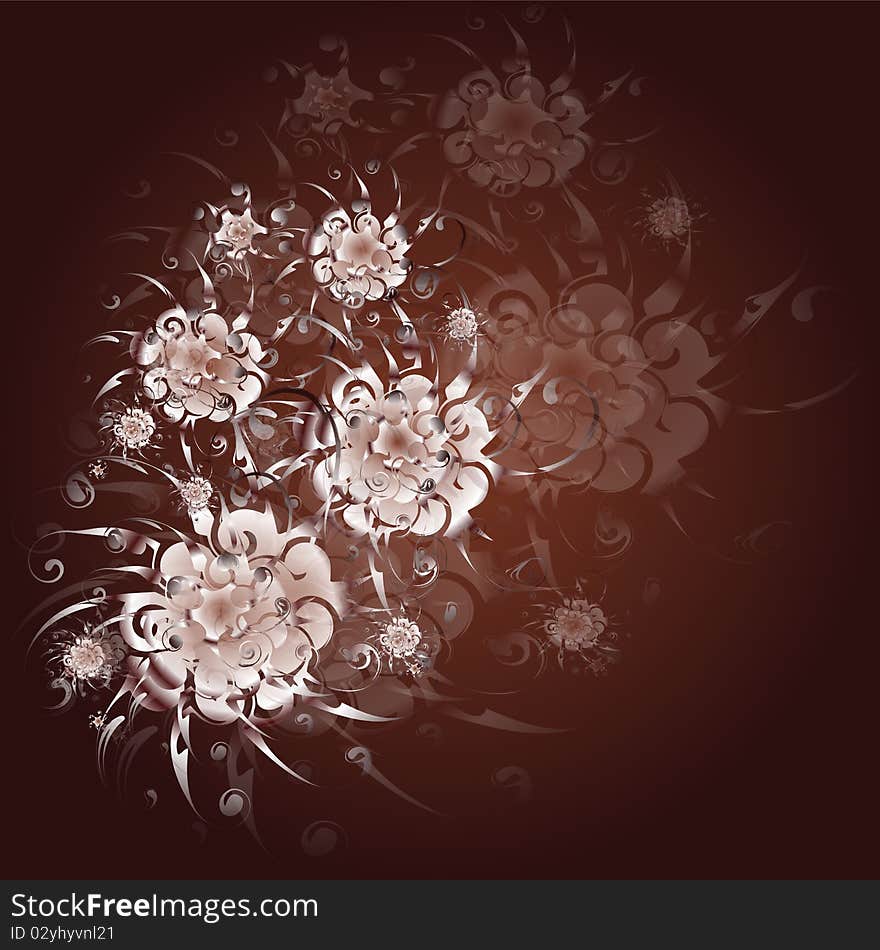 Delicate flowers on a dark background cards Vector illustration. eps10 . Delicate flowers on a dark background cards Vector illustration. eps10