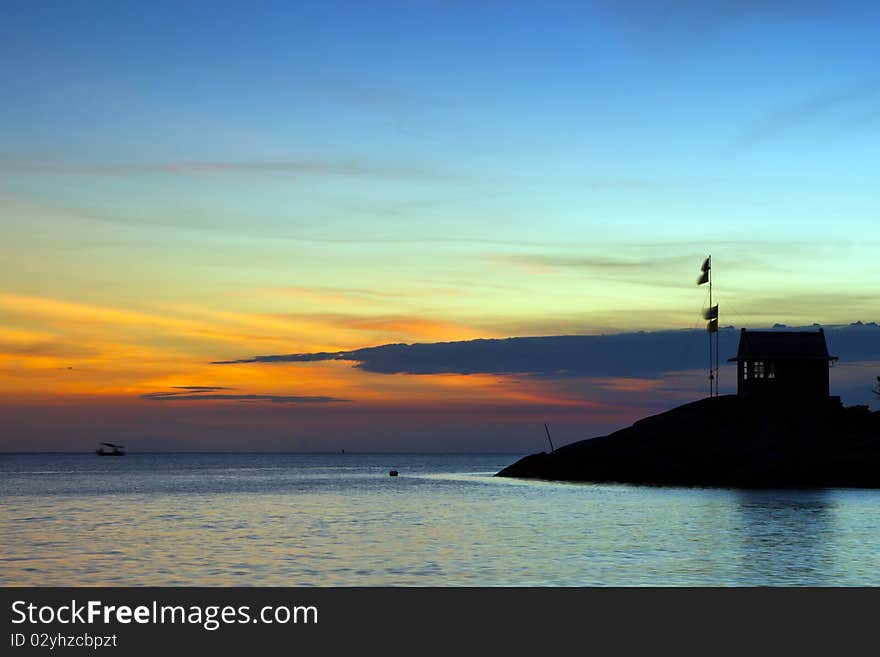 The fishing boat that go out to fish early in the morning , at Huahin beach , Thailand ,. The fishing boat that go out to fish early in the morning , at Huahin beach , Thailand ,