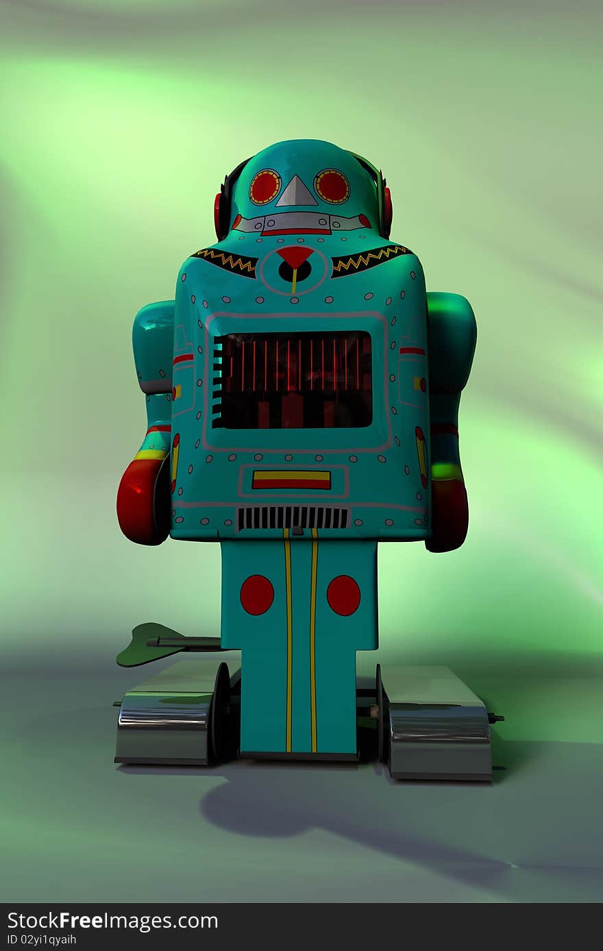 A retro toy wind up robot. A retro toy wind up robot