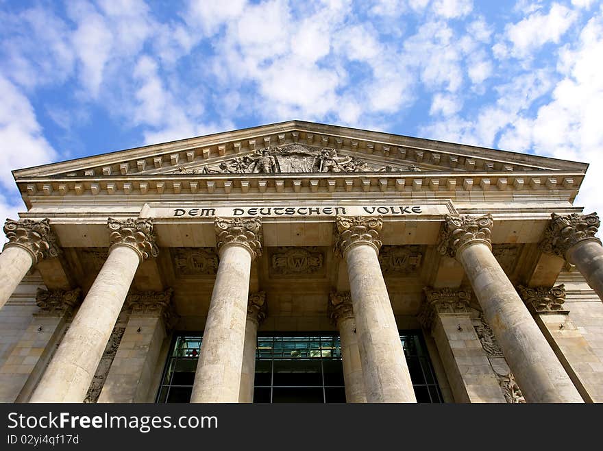 Detail of The Reichstag, the German Parliament, in Berlin, Germany