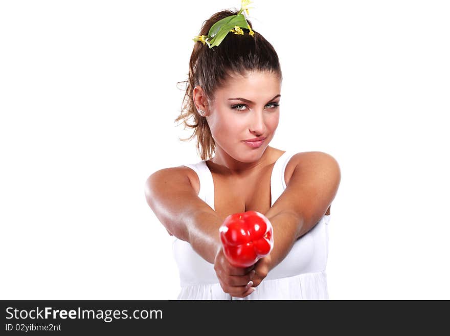 Woman And Pepper