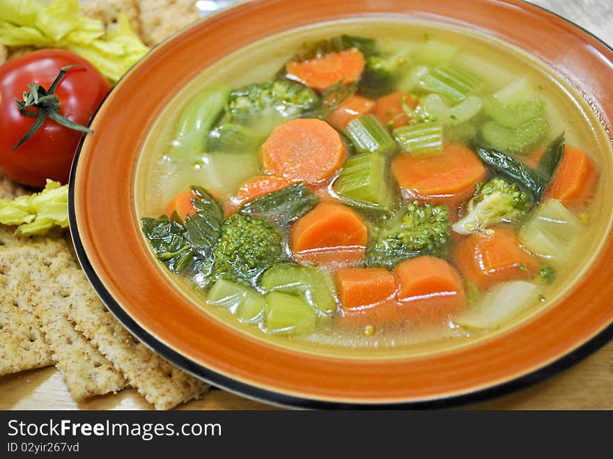 Delicious soup with fresh vegetable. Delicious soup with fresh vegetable