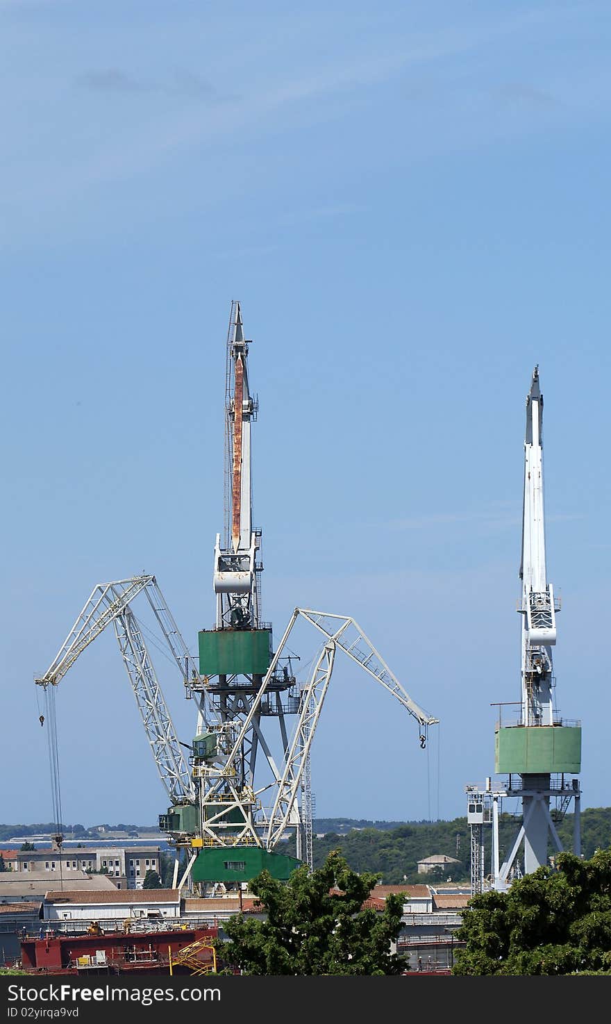 Marine Cargo Port. Cranes. Croatia