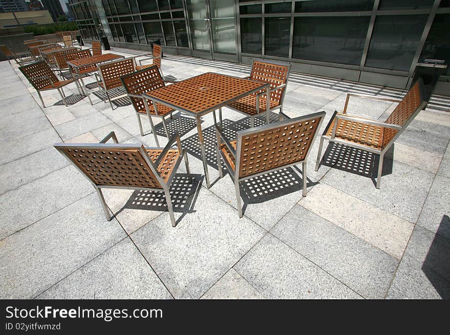 Chairs on the terrace of hotel